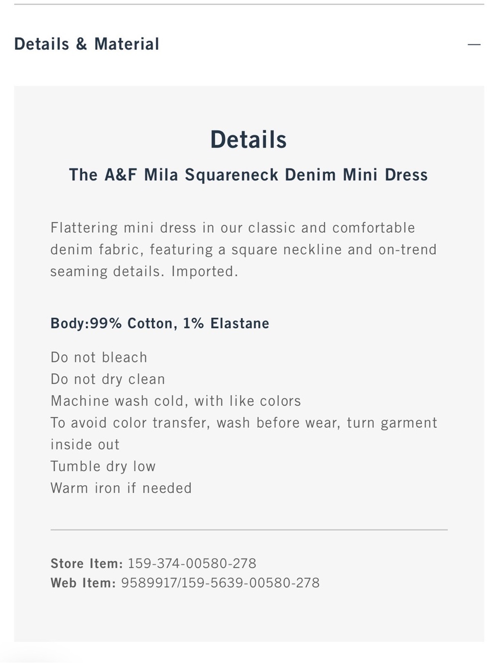 Abercrombie & Fitch NWT Mila Squareneck Denim Mini Dress Size XLP - Picture 5 of 12
